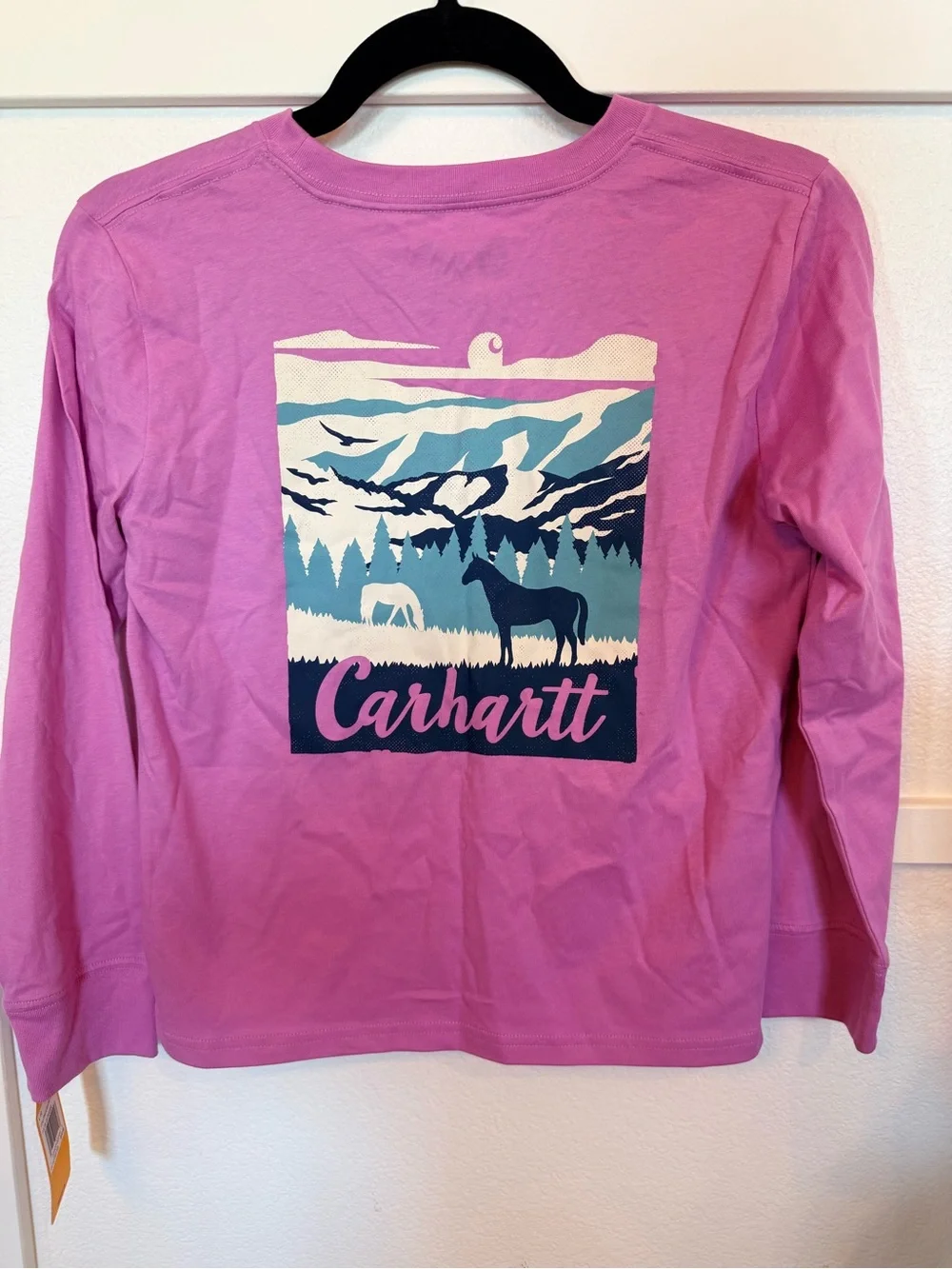 Carhartt Kids Long Sleeve Pocket Tee - Bright Pink